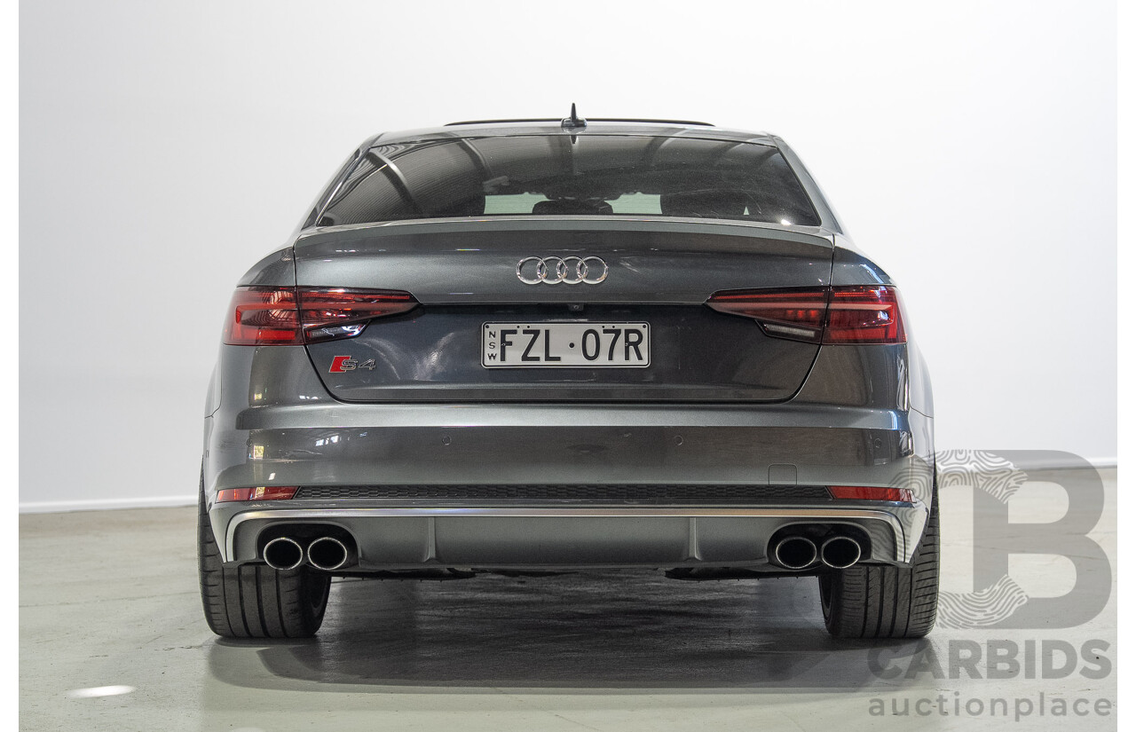 01/2018 Audi S4 3.0 TFSI Quattro Tiptronic (AWD) B9 MY18 4d Sedan Daytona Grey Turbo 3.0L