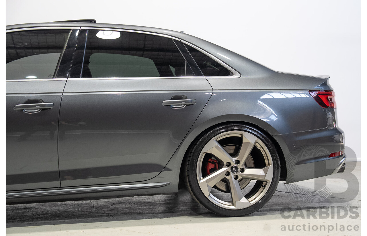 01/2018 Audi S4 3.0 TFSI Quattro Tiptronic (AWD) B9 MY18 4d Sedan Daytona Grey Turbo 3.0L