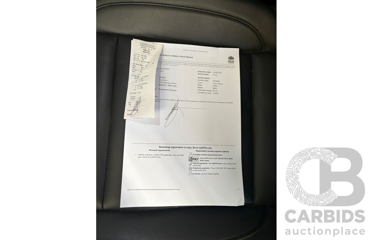 04/2023 GWM CANNON (4x4) Dual Cab Utility White 2.0L