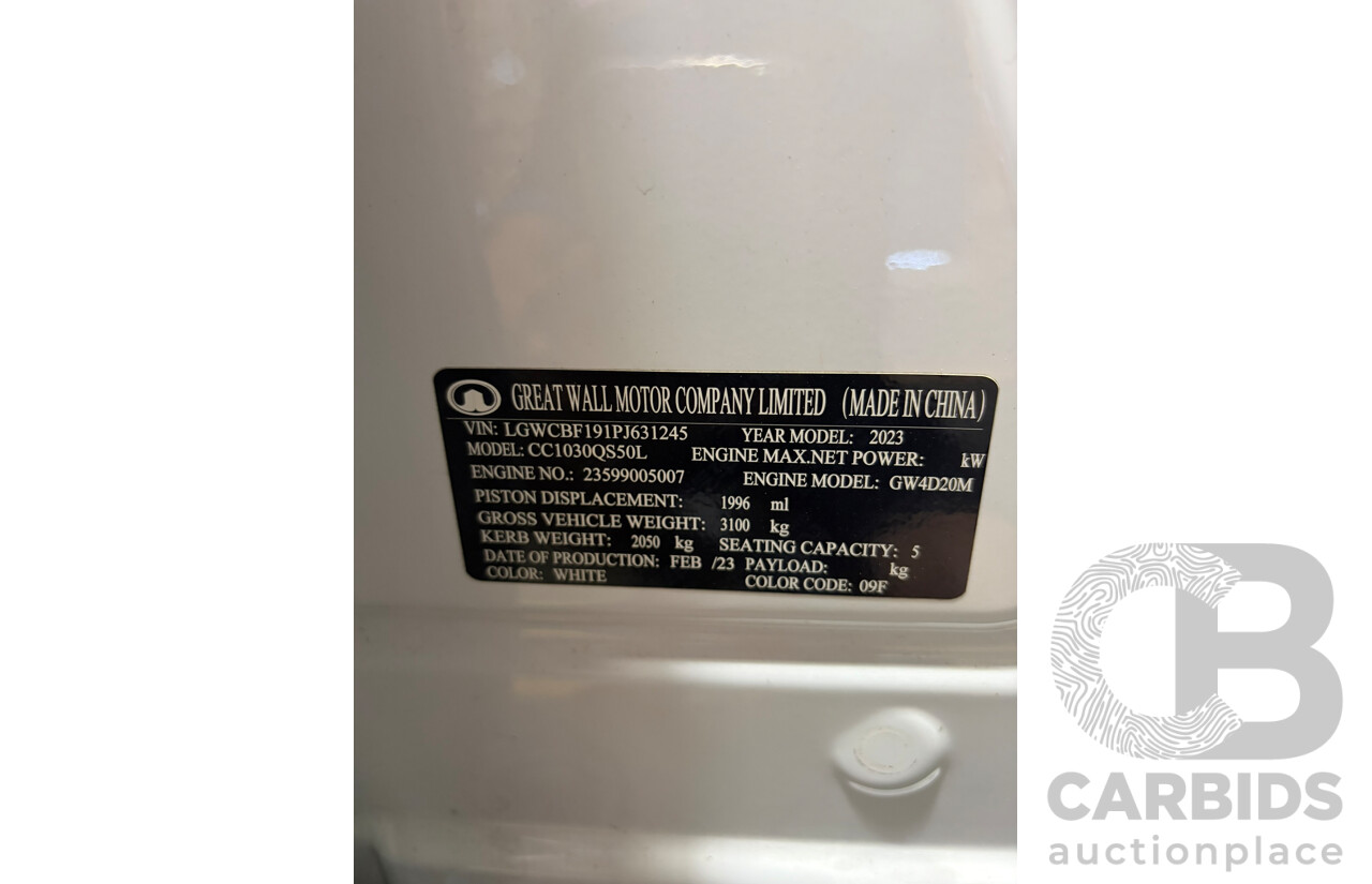 04/2023 GWM CANNON (4x4) Dual Cab Utility White 2.0L