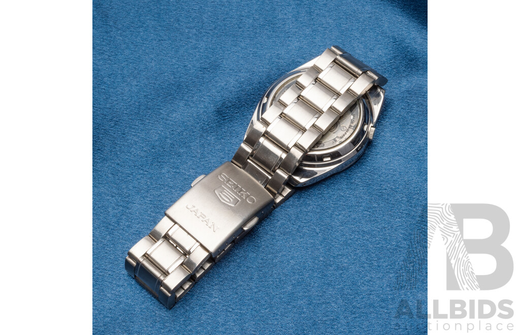 Vintage Seiko 5 White Face Automatic Watch - Ref: 7S26-02C0