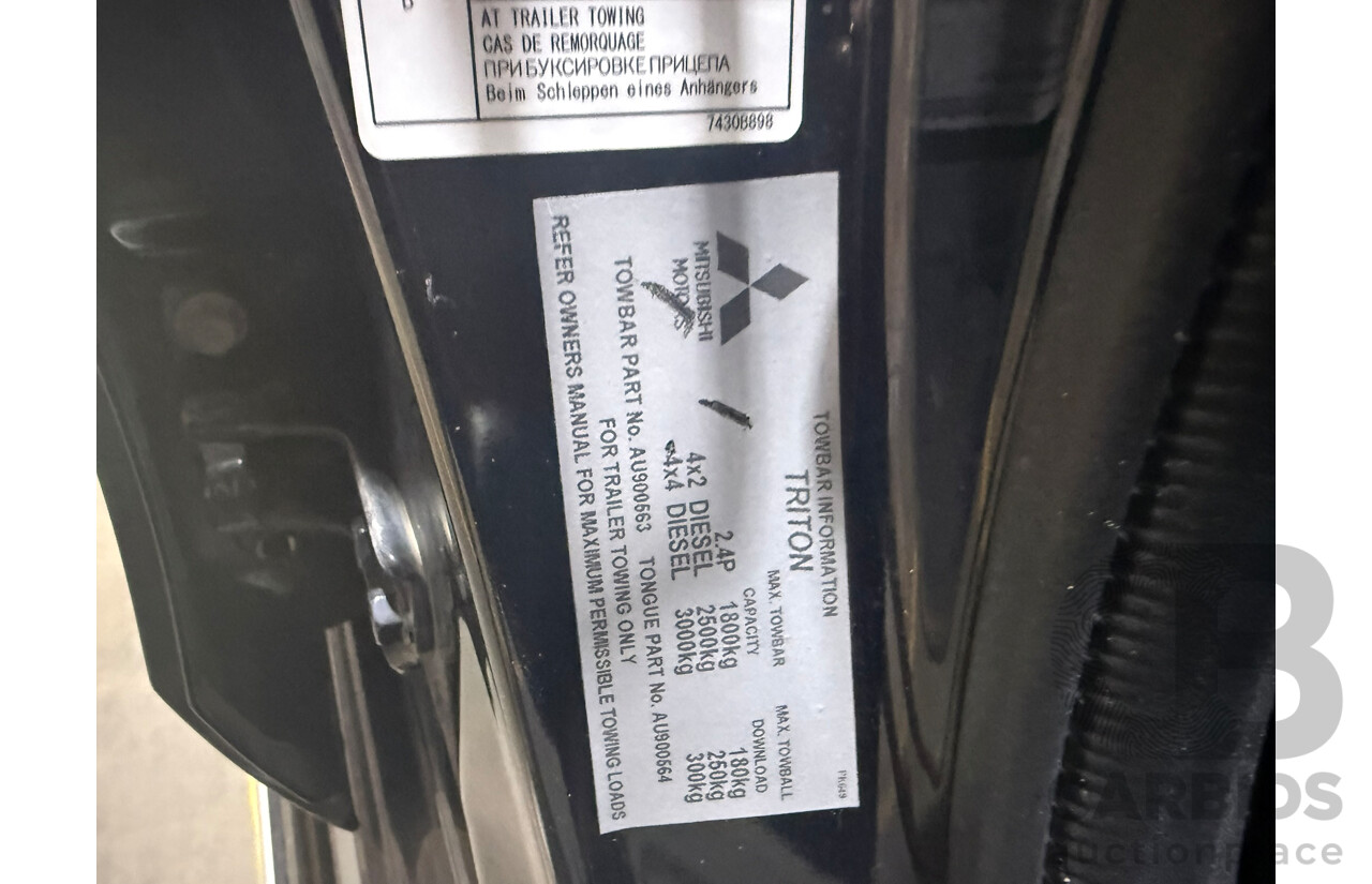 06/2018 Mitsubishi Triton GLS (4x4) MQ MY18 Dual Cab Utility Black 2.4L