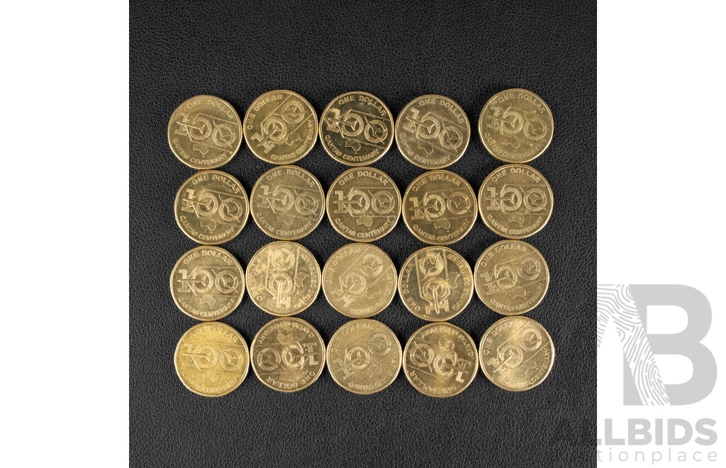 Twenty Australian 2020 One Dollar Coins, Qantas Centenary