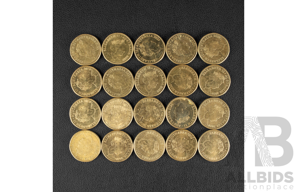 Twenty Australian 2020 One Dollar Coins, Qantas Centenary