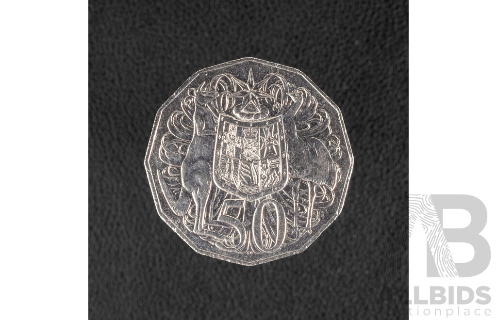 Australian 2010 Fifty Cent Coin, Upset Die/Rotation Error