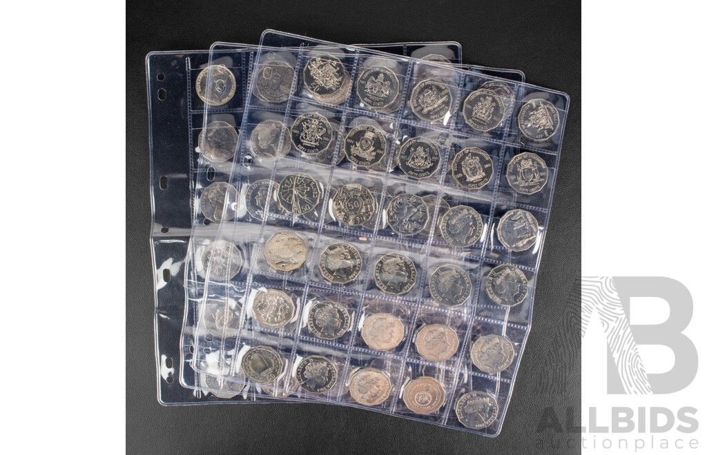 Australian Fifty Cent Coin Set Spanning 1966 to 2026 Including 2001 Federation Set, 2014 AIATIS, 2016 Fifty Years Decimal Currency