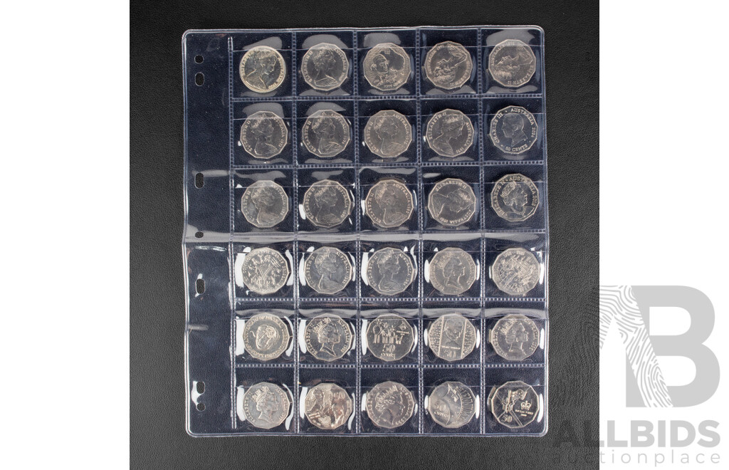 Australian Fifty Cent Coin Set Spanning 1966 to 2026 Including 2001 Federation Set, 2014 AIATIS, 2016 Fifty Years Decimal Currency