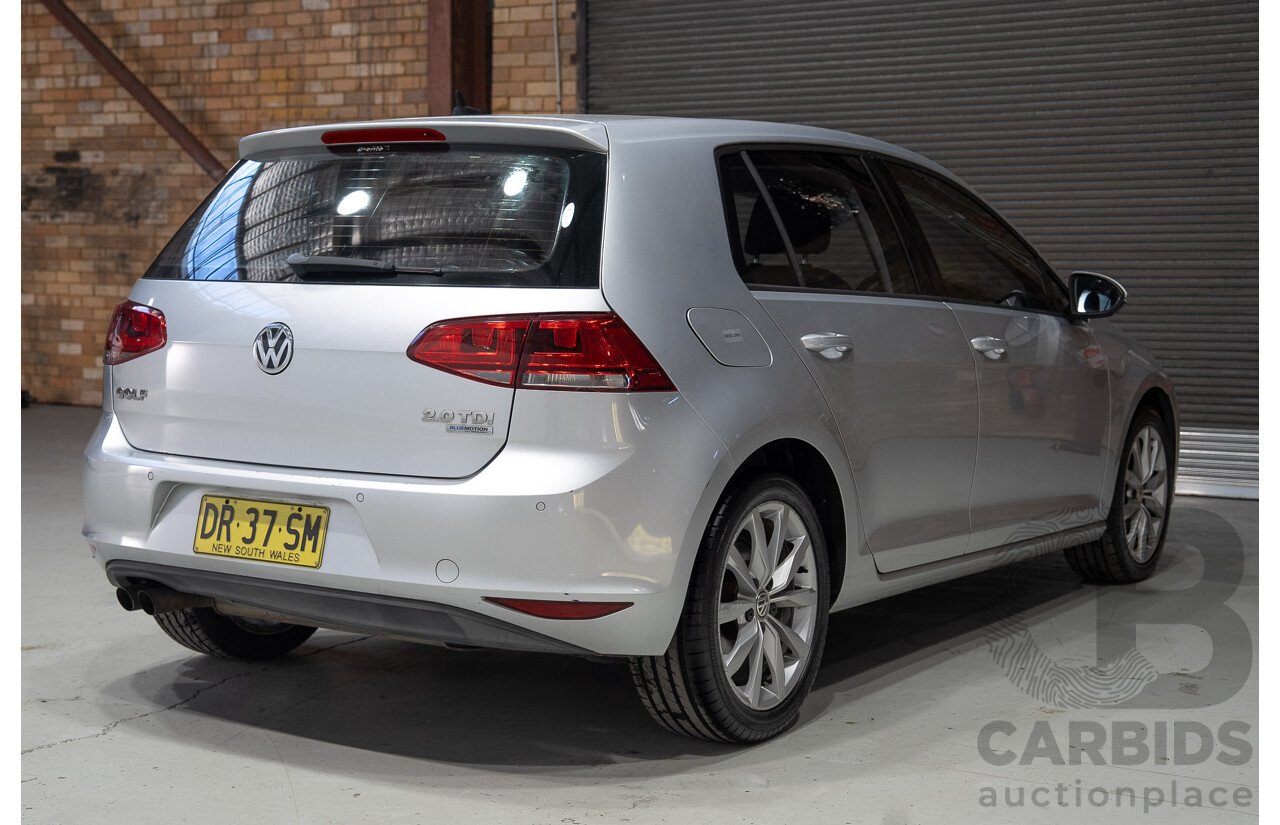 08/2013 Volkswagen Golf 110TDI HIGHLINE AU 5d Hatchback Reflex Silver 2.0L