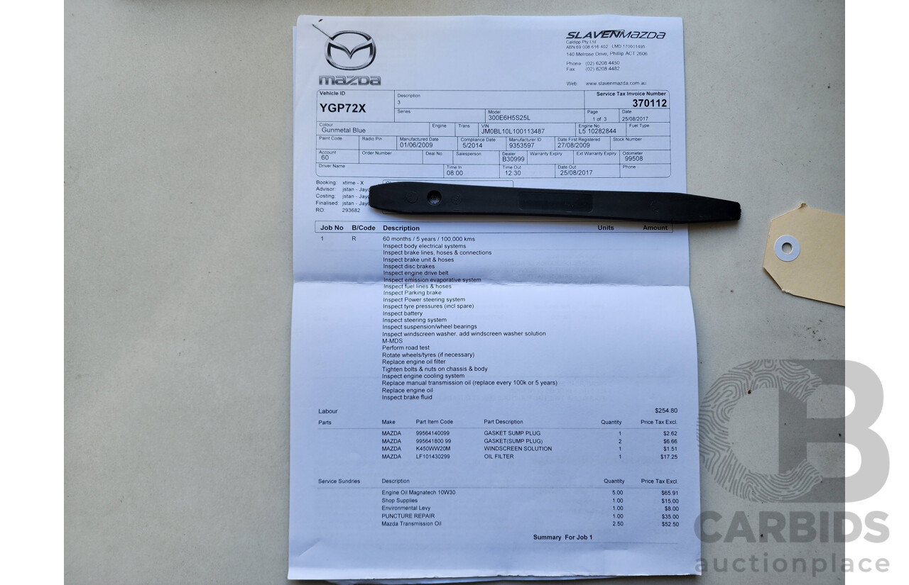 06/2009 Mazda Mazda3 SP25 BL 5d Hatchback Blue 2.5L