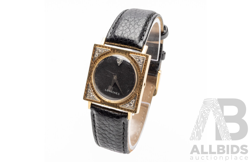 Vintage Longines-Wittnauer 14ct Yellow Gold & Natural Diamond Dress Watch, C.1948–50, Ref. R6076