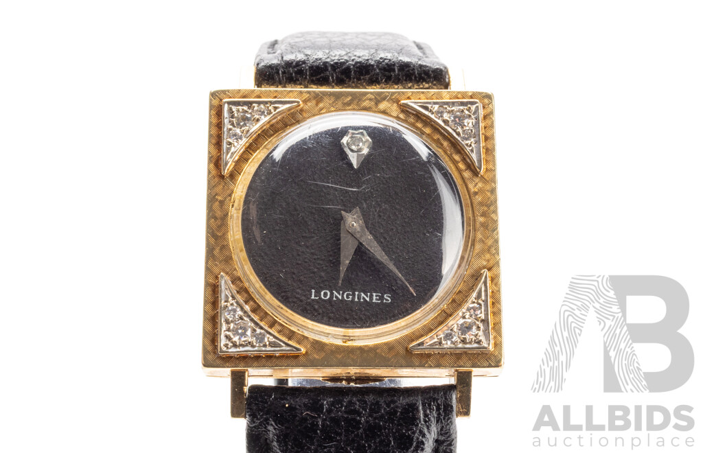 Vintage Longines-Wittnauer 14ct Yellow Gold & Natural Diamond Dress Watch, C.1948–50, Ref. R6076