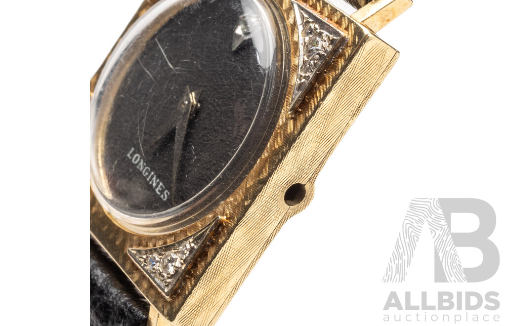 Vintage Longines-Wittnauer 14ct Yellow Gold & Natural Diamond Dress Watch, C.1948–50, Ref. R6076