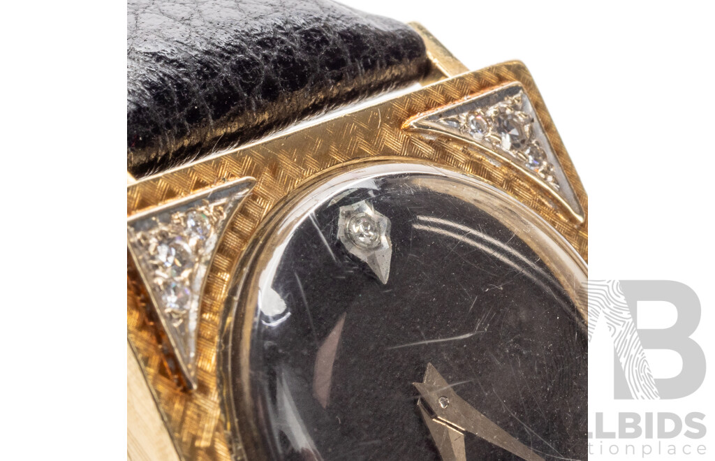 Vintage Longines-Wittnauer 14ct Yellow Gold & Natural Diamond Dress Watch, C.1948–50, Ref. R6076