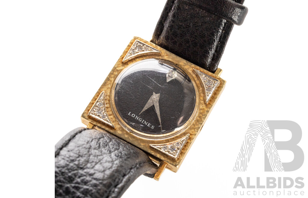 Vintage Longines-Wittnauer 14ct Yellow Gold & Natural Diamond Dress Watch, C.1948–50, Ref. R6076
