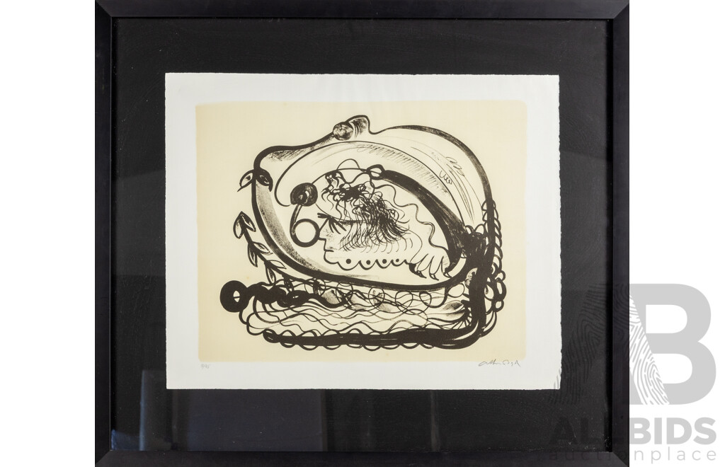 Arthur Boyd, (20th Century, Australian, 1920-1999), Bullfrog Head (1970), Signed & Editioned Original Lithograph, 76H x 87W cm (frame)