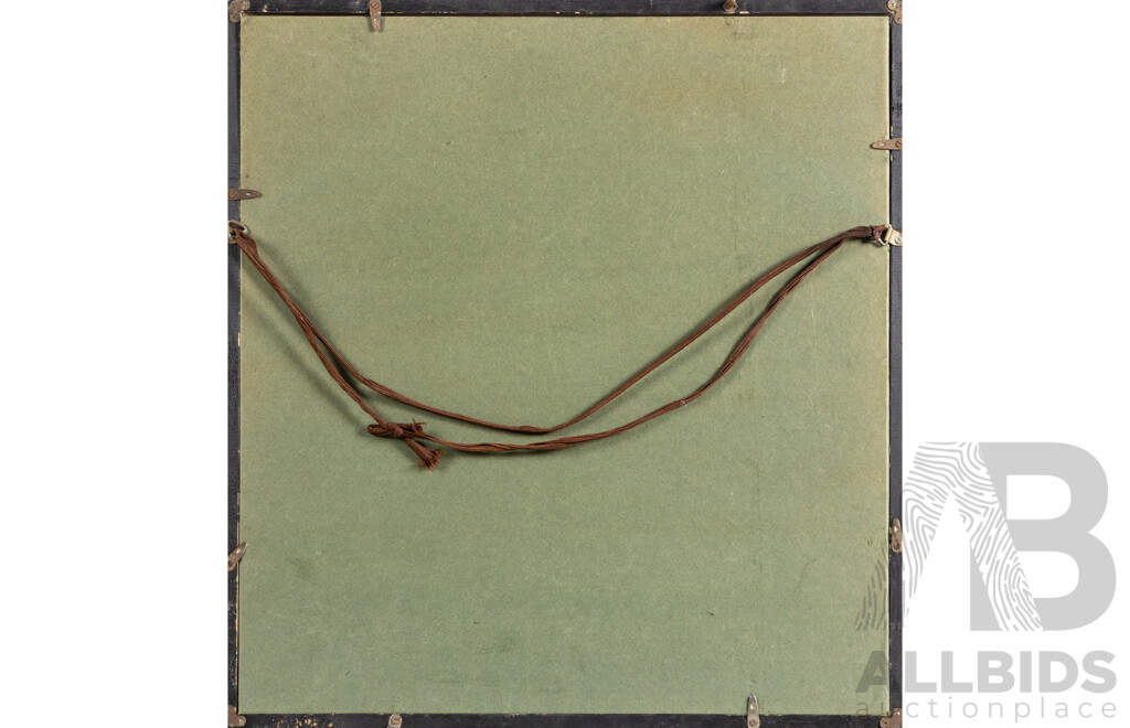 Artist Unknown (20th Century, Japanese), Untitled - Matsu - Pine Branch with Gold Dust, Original Vintage Chigir-e [Torn Paper Collage], 40H x 41W cm (frame)