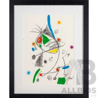 Joan Miro (19/20th Centuries, 1893-1983), Maravillas Con Variacones Acrosticas en El Jardin De Miro [Wonders with Aristocratic Variations in Miro's Garden] (1973), Lithograph, 69H x 55W cm (frame)