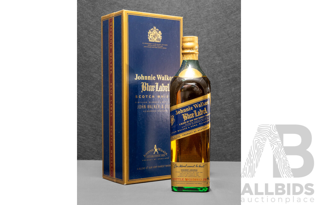 Vintage Johnnie Walker Blue Label Blended Scotch Whisky in Presentation Box