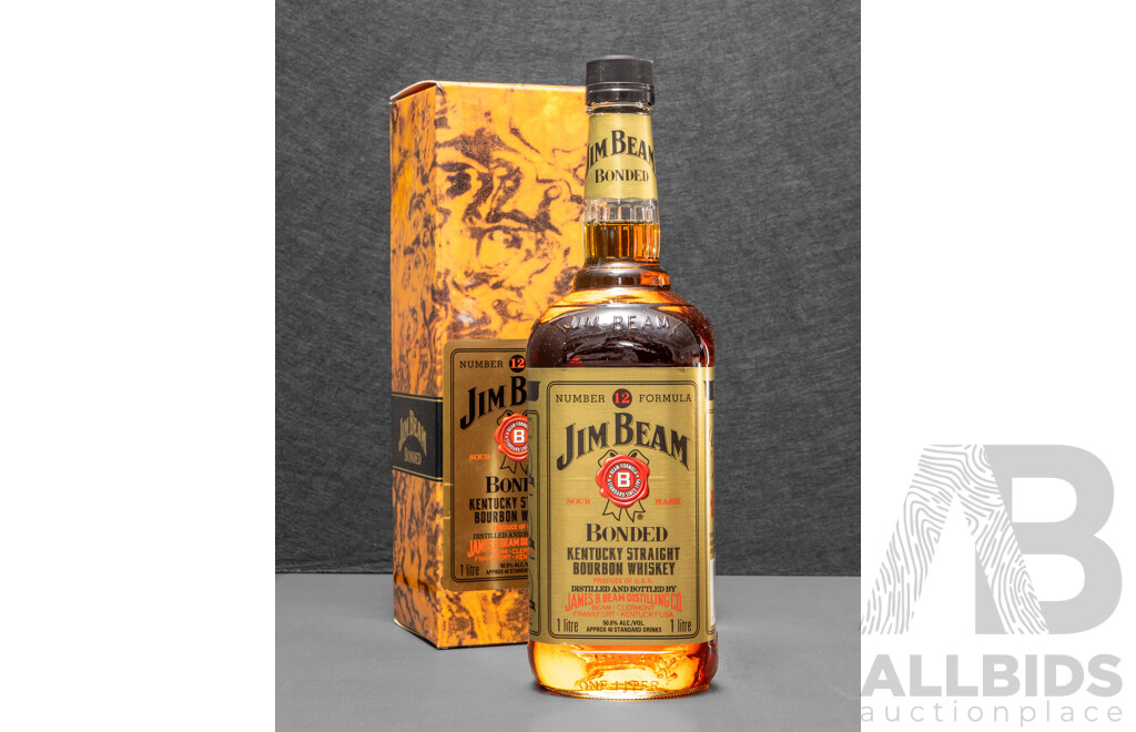 Vintage Jim Beam Bonded Kentucky Straight Bourbon Whiskey in Presentation Box