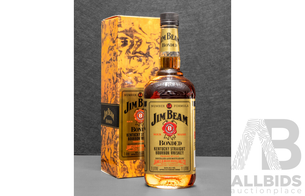Vintage Jim Beam Bonded Kentucky Straight Bourbon Whiskey in Presentation Box