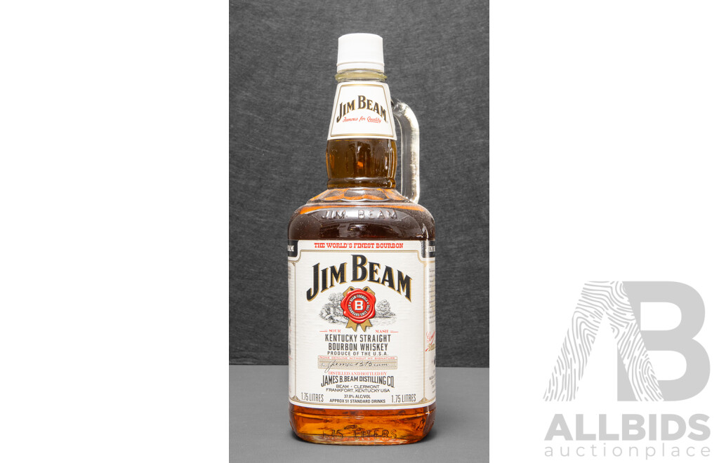 Vintage Bottling Jim Beam Kentucky Straight Bourbon Whiskey 1750ml Single Handled Flagon