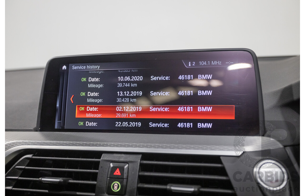 1/2018 BMW X3 XDrive 30d M Sport (AWD) G01 MY18 4d Wagon Dark Graphite Metallic Turbo Diesel 3.0L
