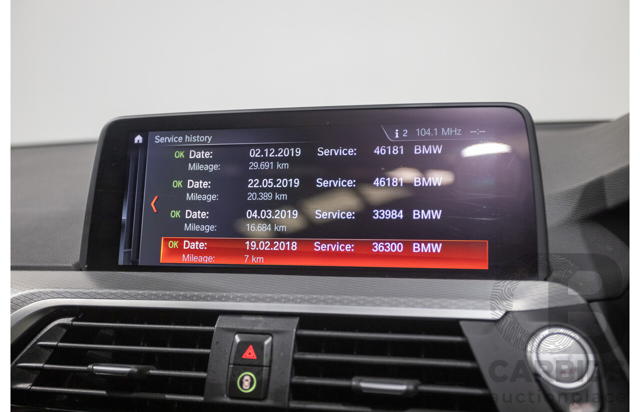 1/2018 BMW X3 XDrive 30d M Sport (AWD) G01 MY18 4d Wagon Dark Graphite Metallic Turbo Diesel 3.0L