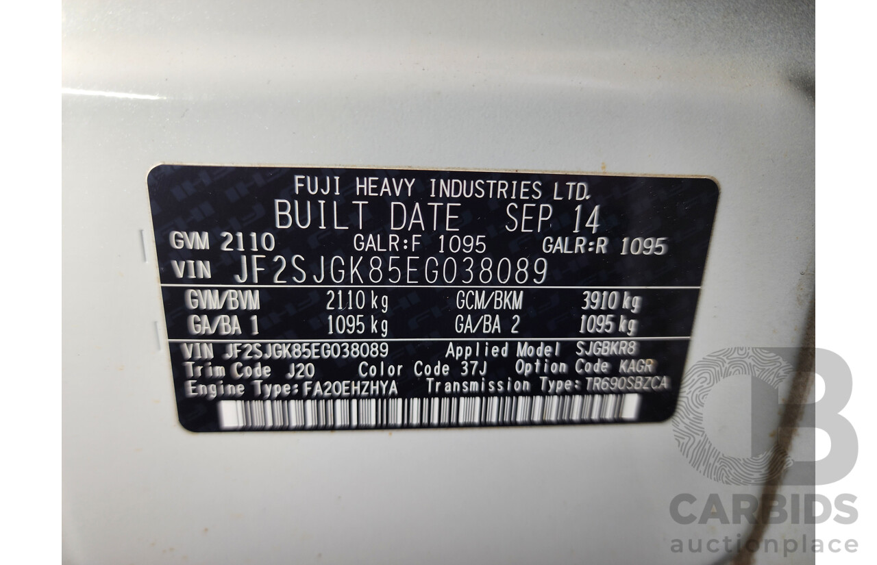 10/2014 Subaru Forester 2.0xt Premium MY14 4d Wagon White 2.0L