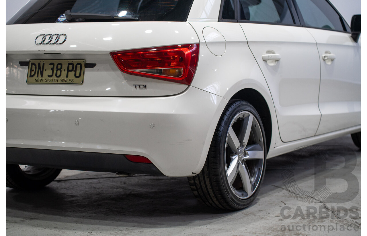 01/2013 Audi A1 1.6 TDI Attraction 8X 3d Hatchback White Turbo Diesel 1.6L