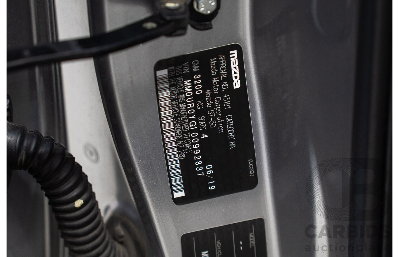 06/2019 Mazda BT-50 XT (4x4) (5YR) Freestyle Cab Chassis Grey 3.2L