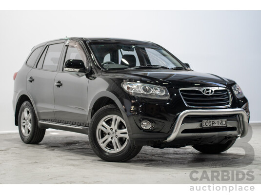07/2012 Hyundai Santa Fe SLX CRDi (4x4) CM MY12 4d Wagon Black 2.2L 7 Seater