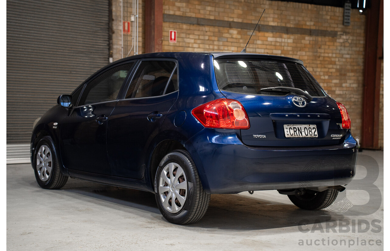 09/2008 Toyota Corolla Ascent ZRE152R 5d Hatchback Blue 1.8L