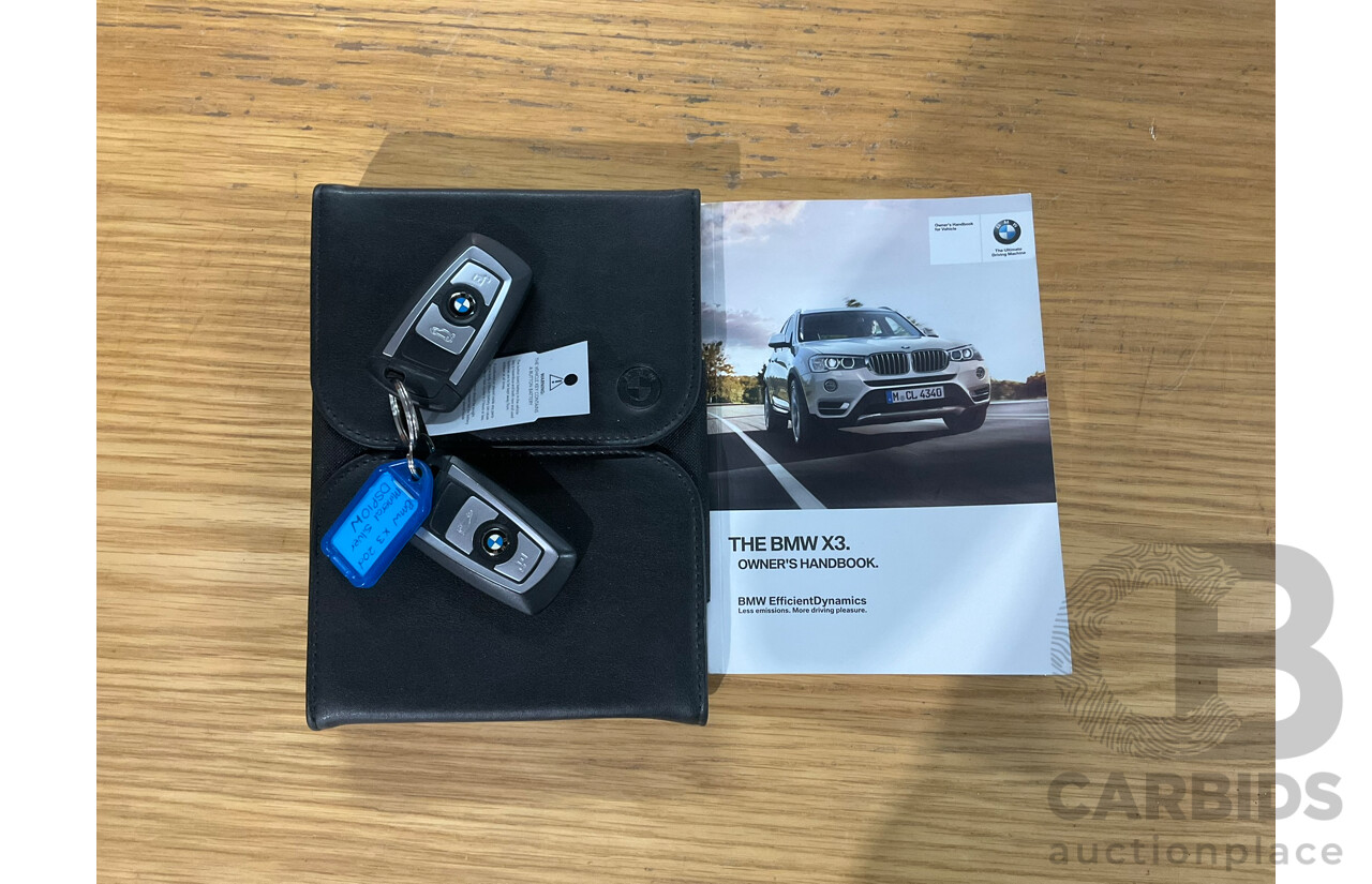 11/2017 BMW X3 xDrive 20d (4WD) F25 MY17 Update 4D Wagon Mineral Silver Metallic Turbo Diesel 2.0L