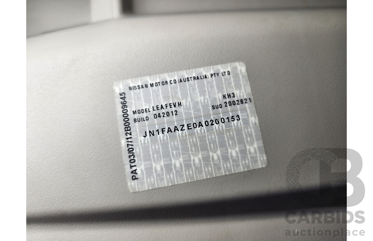 01/2013 Nissan Leaf  ZE0 5d Hatchback Black 0.0