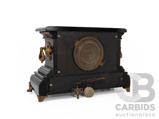 Vintage Timber Cased Ingraham Co Mantel Clock
