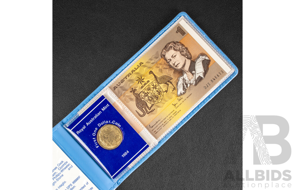 Australian 1984 First One Dollar, Last One Dollar Note Folder