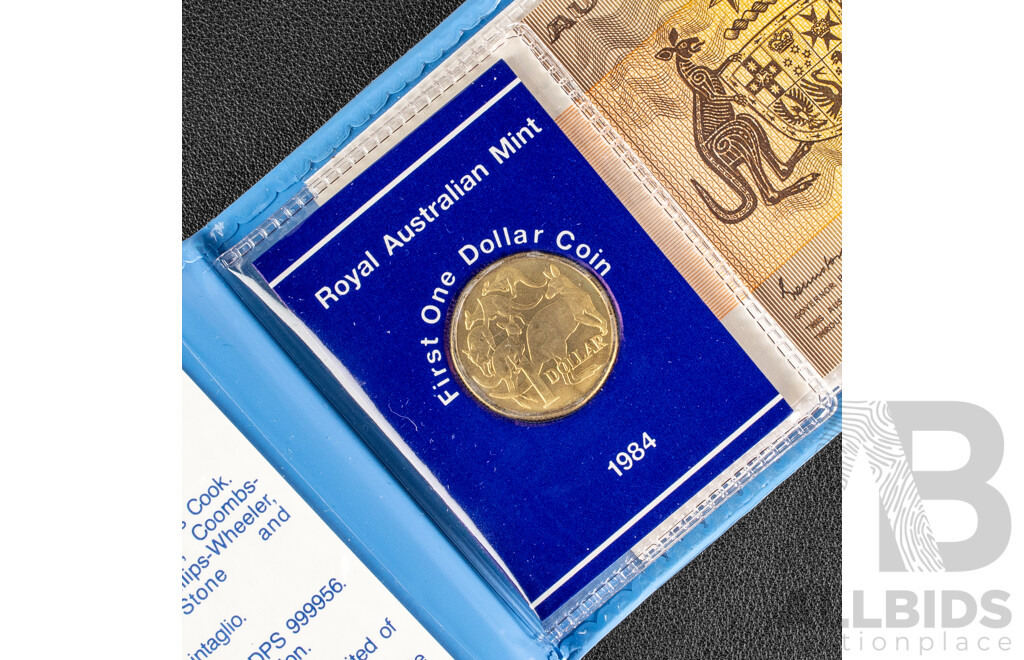 Australian 1984 First One Dollar, Last One Dollar Note Folder
