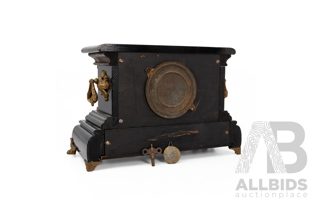 Vintage Timber Cased Ingraham Co Mantel Clock