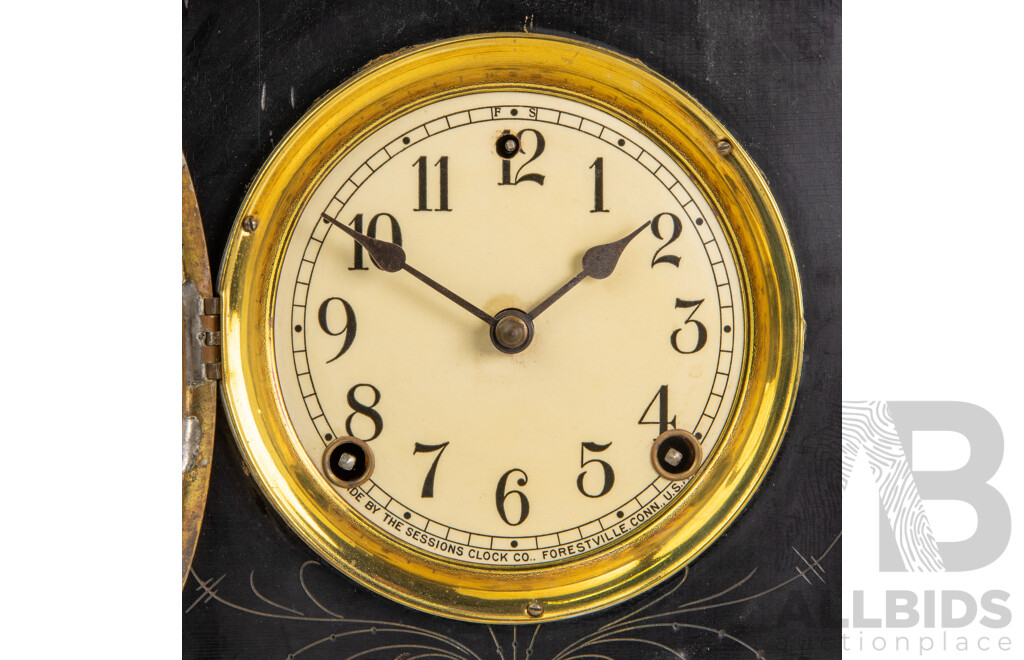 Vintage Timber Cased Sessions Mantel Clock