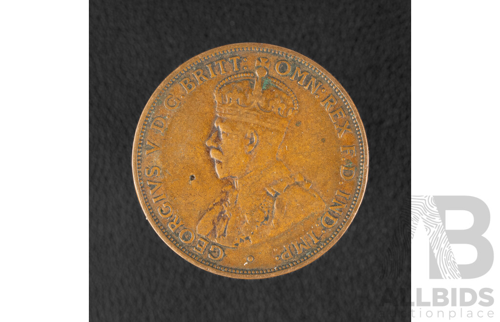 Australian 1931 KGV Penny, Dropped One
