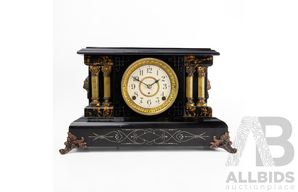 Faux Slate Vintage Seth Thomas Mantle Clock