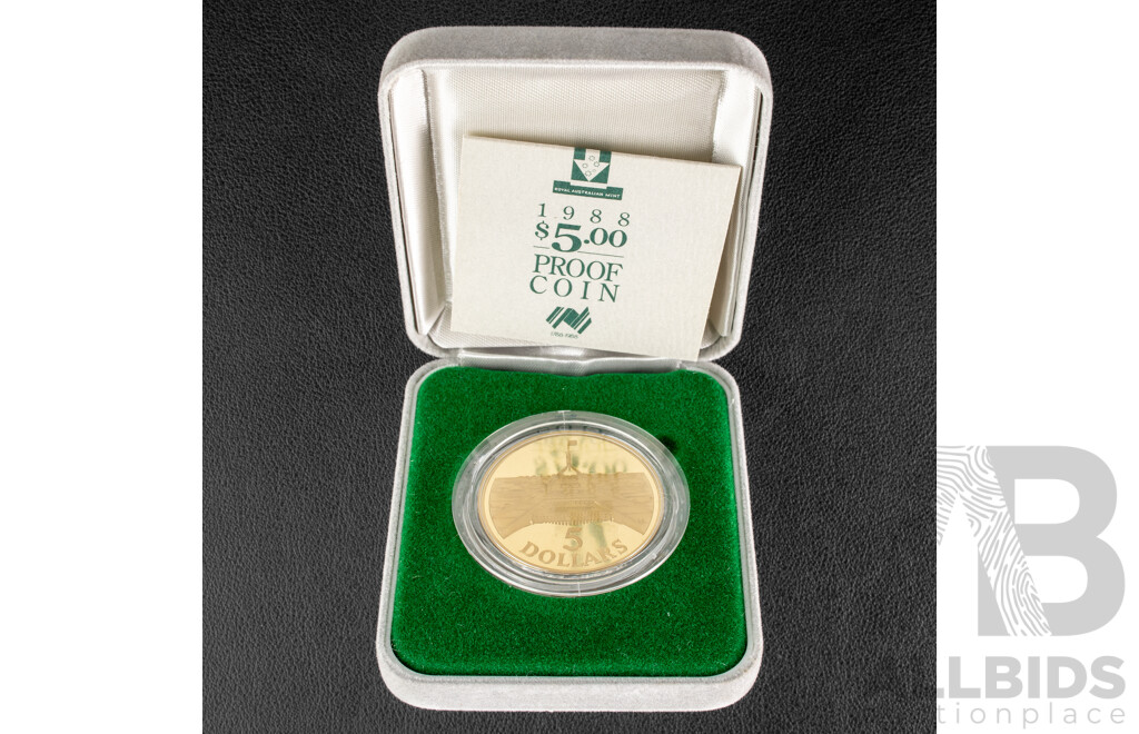 Australian RAM 1988 Proof Five Dollar Coin, Australian Bicentennial
