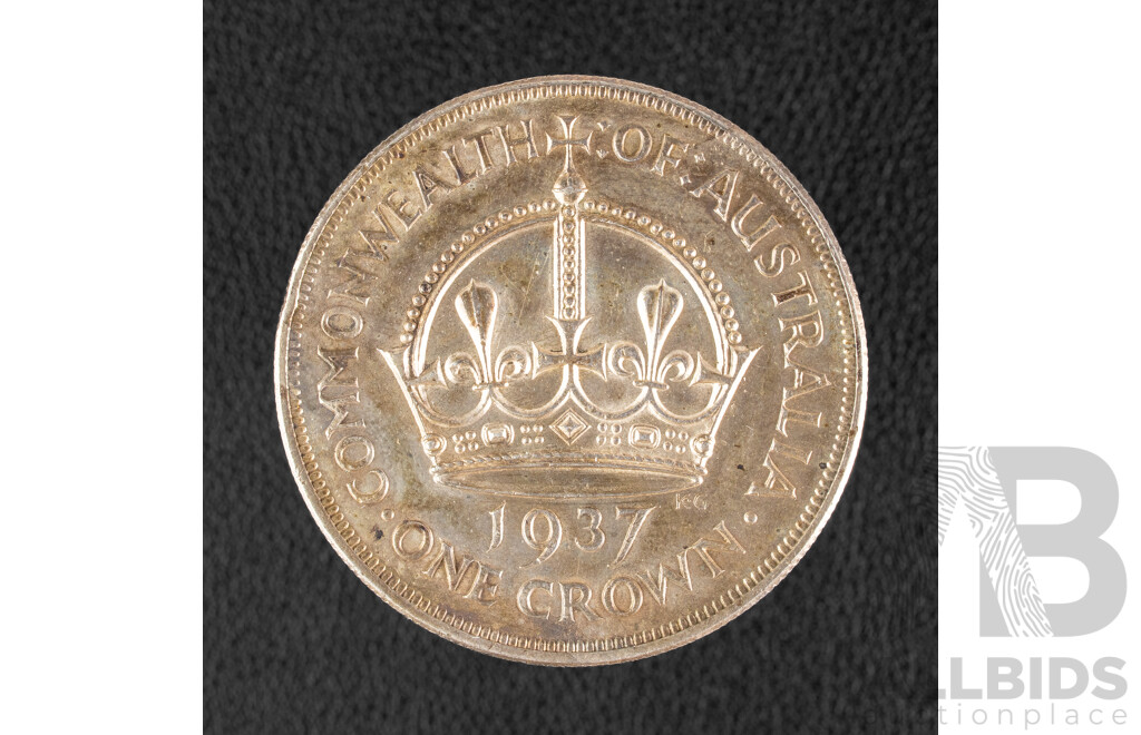 Australian 1937 KGVI Silver Crown .925