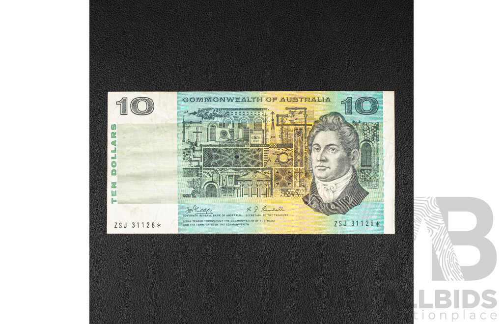 Rare Australian 1968 Last Star Prefix Ten Dollar Note, R303SL, Phillips/Randall ZSJ 31126*