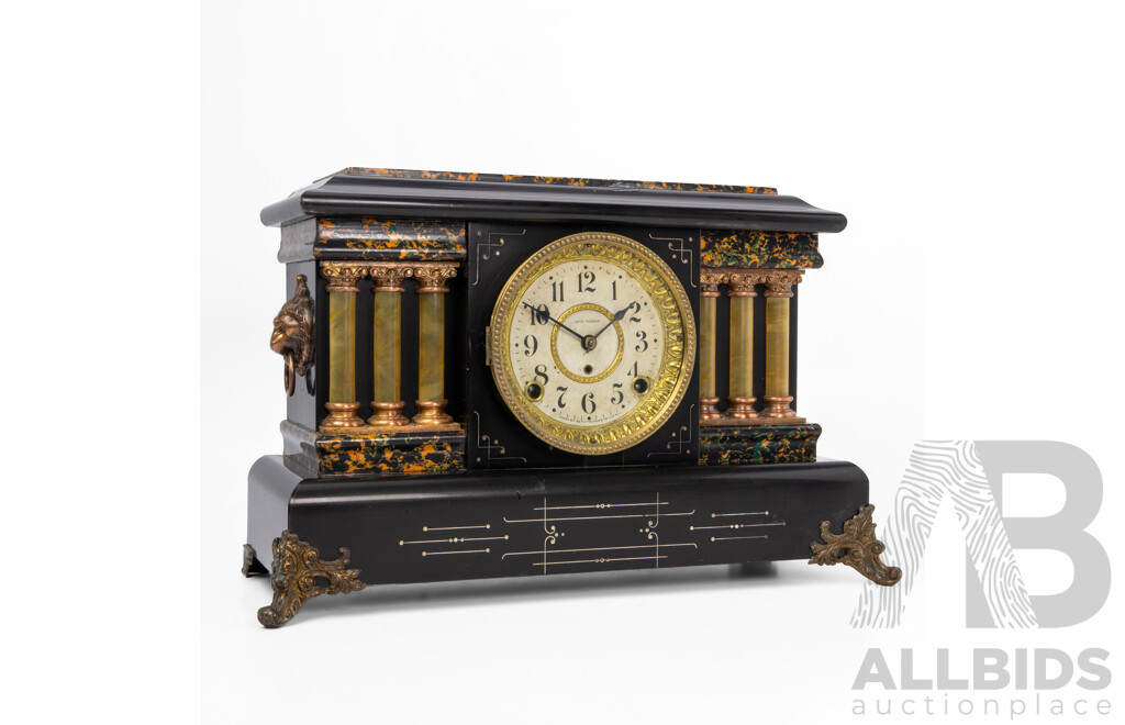 Faux Slate Vintage Seth Thomas Mantle Clock