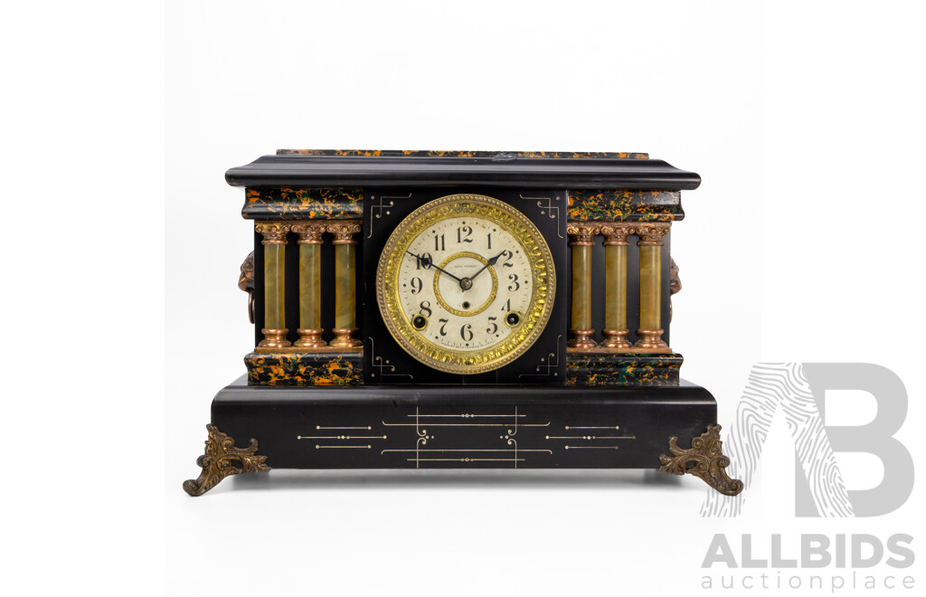 Faux Slate Vintage Seth Thomas Mantle Clock