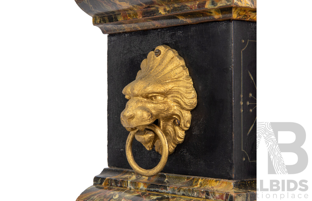 Faux Marble Timber Cased Welch Mantel Clock