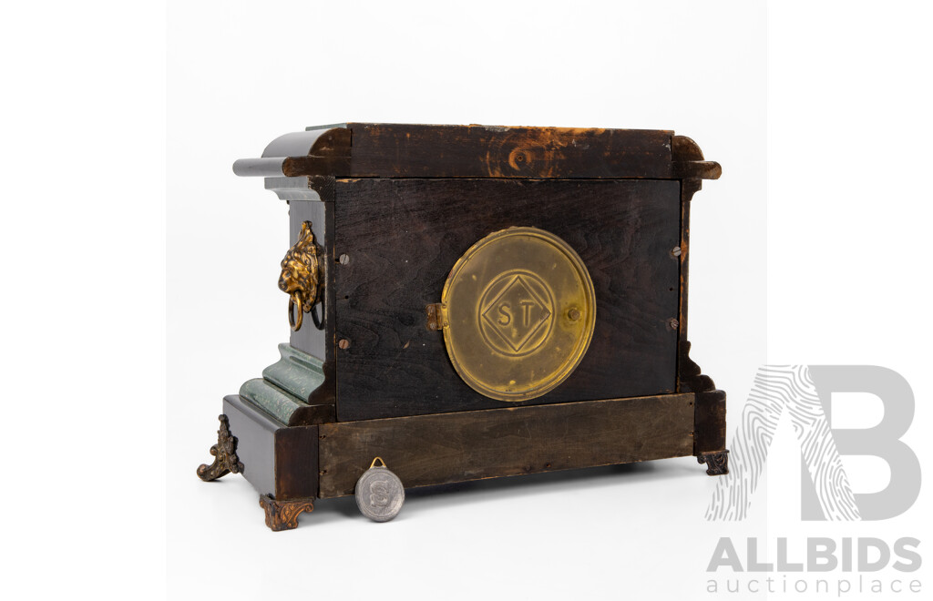 Seth Thomas Mantel Clock with Faux Marble Highlights