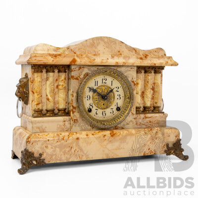 Reproduction SethThomas Faux Marble Mantel Clock