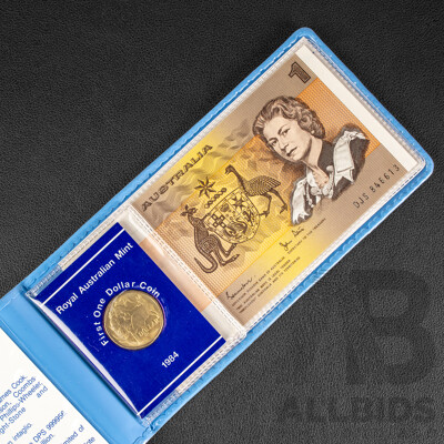 Australian 1984 First One Dollar, Last One Dollar Note Folder